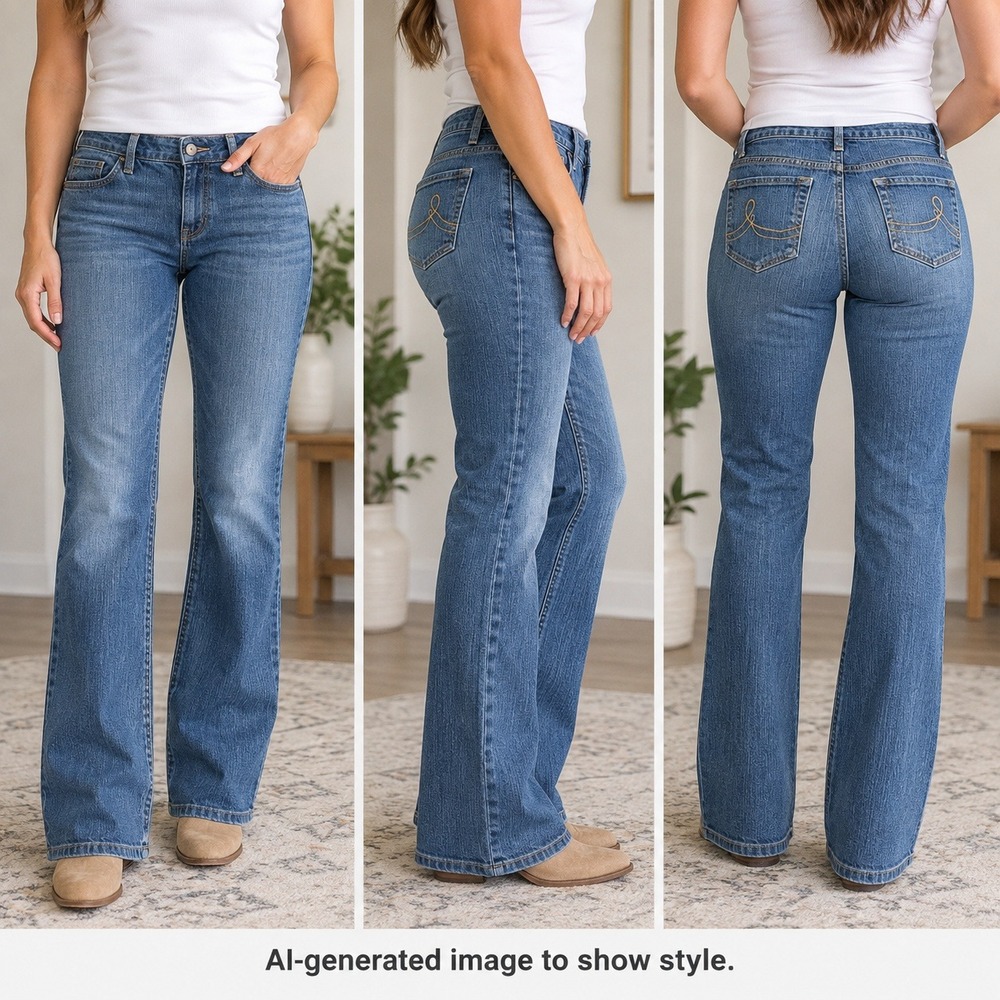 LOFT Original Bootcut Jeans Womens 10P Medium Wash Denim Petite Low Rise Y2K